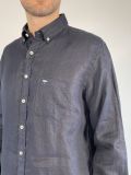 Camicia manica lunga lino Fynch-hatton - blu - 3
