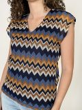 Maglia manica corta Artigli - blu marrone - 1