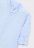 Camicia manica lunga lino Mayoral - celeste - 1