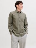 Camicia manica lunga lino Jack & Jones - dusty olive - 0