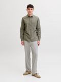 Camicia manica lunga lino Jack & Jones - dusty olive - 4