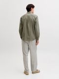 Camicia manica lunga lino Jack & Jones - dusty olive - 5