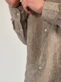 Camicia manica lunga lino Seinse - fango - 2