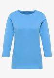 Maglia basica in cotone. scollo a bar... - azzurro - 5