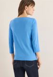 Maglia basica in cotone. scollo a bar... - azzurro - 6