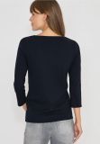 Maglia basica in cotone. scollo a bar... - blu - 5