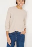 Blusa girocollo. orlo elastico. manic... - beige - 0