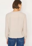 Blusa girocollo. orlo elastico. manic... - beige - 5