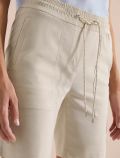 Bermuda con vita elasticizzata e coul... - beige - 1
