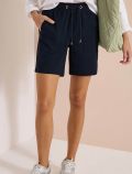 Bermuda con vita elasticizzata e coul... - blu - 0