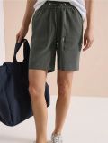 Bermuda con vita elasticizzata e coul... - kaki - 0