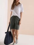 Bermuda con vita elasticizzata e coul... - kaki - 2