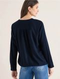 Blusa con scollo a v e maniche lunghe... - blu - 4