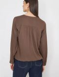Blusa con scollo a v e maniche lunghe... - taupe - 4