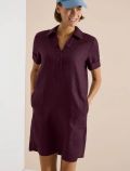 Abito camicia al ginocchio. scolo a v... - burgundy - 0