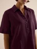 Abito camicia al ginocchio. scolo a v... - burgundy - 1