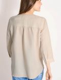 Camicia con maniche a tre quarti. sco... - beige - 4