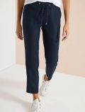 Pantalone a sigaretta in lino. vita e... - blu - 0