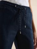 Pantalone a sigaretta in lino. vita e... - blu - 1