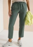Pantalone a sigaretta in lino. vita e... - kaki - 0