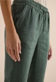 Pantalone a sigaretta in lino. vita e... - kaki - 1