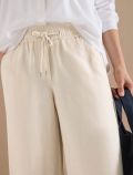 Pantaloni a palazzo alla caviglia. vi... - beige - 1