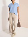 Blusa manica corta con scollo a v - blu - 2