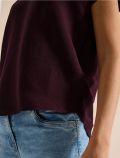 Blusa manica corta con scollo a v - burgundy - 1
