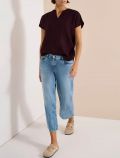 Blusa manica corta con scollo a v - burgundy - 2