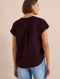 Blusa manica corta con scollo a v - burgundy - 4