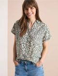Camicetta manica corta con scollo a v... - beige - 0