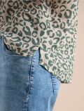 Camicetta manica corta con scollo a v... - beige - 1