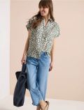 Camicetta manica corta con scollo a v... - beige - 2