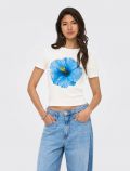 T-shirt manica corta Only - bianco azzurro - 0