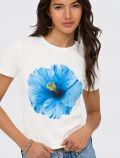 T-shirt manica corta Only - bianco azzurro - 1