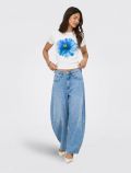 T-shirt manica corta Only - bianco azzurro - 2