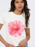 T-shirt manica corta Only - bianco rosa - 1