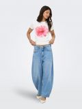 T-shirt manica corta Only - bianco rosa - 2