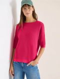 Pullover girocollo. maniche a tre qua... - fucsia - 0