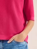 Pullover girocollo. maniche a tre qua... - fucsia - 3
