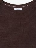 Pullover girocollo. maniche a tre qua... - marrone - 1