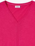 Maglia con scollo a v. fondo elastici... - fucsia - 4