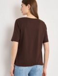 Maglia con scollo a v. fondo elastici... - marrone - 5