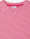 T-shirt girocollo. tessuto tramato - fucsia - 1