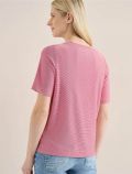 T-shirt girocollo. tessuto tramato - fucsia - 3