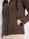 Felpa aperta con cappuccio e coulisse... - marrone - 3