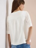 Blusa manica corta con scollo a v. ch... - bianco - 3