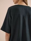 Blusa manica corta con scollo a v. ch... - verde - 1