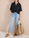 Blusa manica corta con scollo a v. ch... - verde - 2