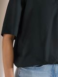 Blusa manica corta con scollo a v. ch... - verde - 3